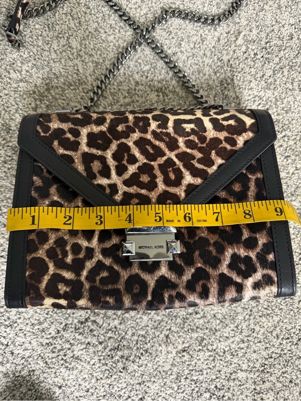Michael Kors Leopard Print Shoulder Bag - Brown & Black - Picture 5 of 11